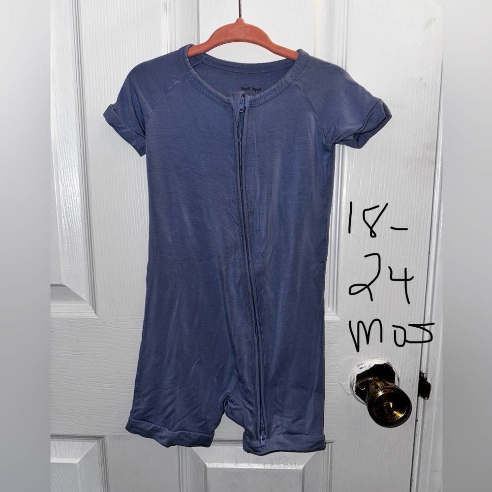Little Sleepies Slate Blue Shorty Zippy